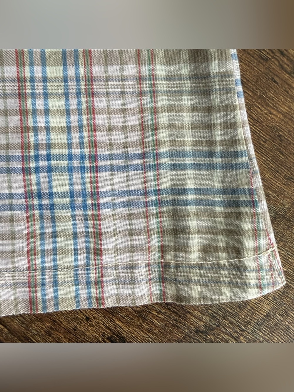 Vintage 80s Cropped Boxy Plaid S/S Button Down Shirt Arrow ~ Size Large - Picture 9 of 9